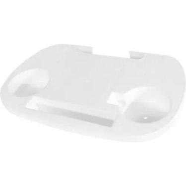 Imagem de Mesa Lateral Portatil Cadeira De Praia Porta Copo Branca - Bel Fix
