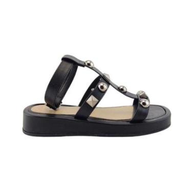 Imagem de Sandalia Plataforma Feminina Zareia com Spike Brilho Flatform Elegante Moda-Feminino