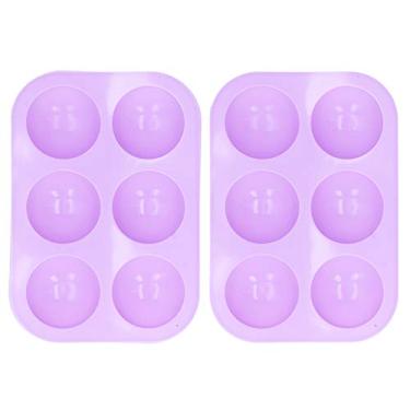 Imagem de Molde Hemisférico de Bolo de 6 Grades, 2 Peças, Molde de Silicone para Cozimento Com Fácil Desmoldagem para Muffin, Brownie, Chocolate, Geladeira, Forno