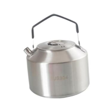 Imagem de Esquirla Chaleira de acampamento, chaleira de água, utensílios de mesa fáceis de limpar, chaleira de água para ferver água, caminhadas, viagens, Preto E 1.5l