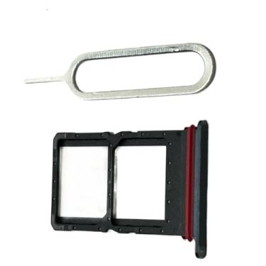 Imagem de zhxchzhi Suporte de bandeja de cartão SIM duplo OEM + pino compatível com Motorola Razr 50 Ultra Parts preto