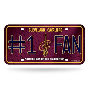 Imagem de Placa de licença de metal com ventilador NBA Cleveland Cavaliers número 1