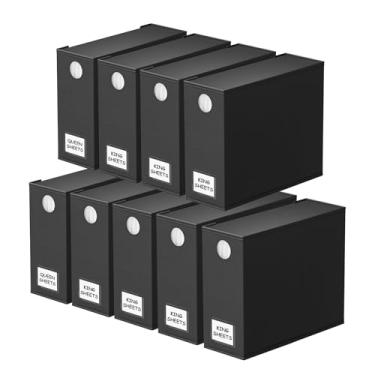 Imagem de SpaceAid Pacote com 9 organizadores e armazenamento de lençóis, organizador de lençóis dobrável com janela para armário de linho, conjunto de lençóis para armazenamento de cama queen e king size