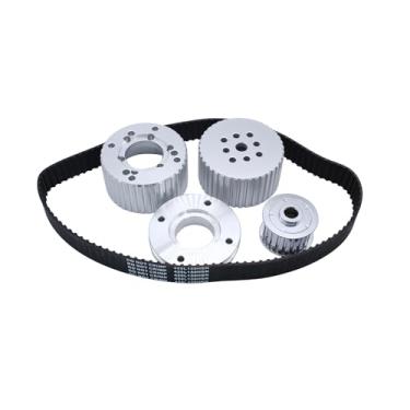 Imagem de 1 conjunto SHLPDFM Silver Billet Alloy Gilmer Belt Drive kit com polia de direção hidráulica serve para Holden 253 308 V8