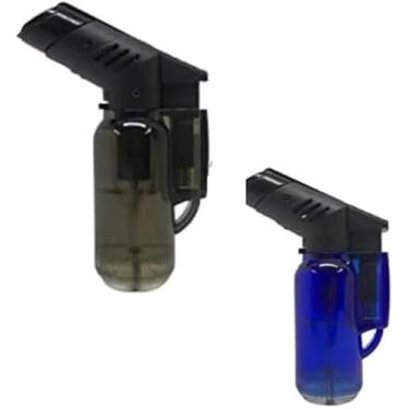 Imagem de 2 Unidades Isqueiro Maçarico a Gás Recarregável, Chama Ajustável, Cores Aleatorias