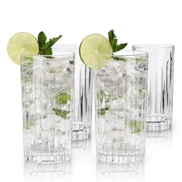 Imagem de Viski Copos de cristal Reserve Milo Highball - Conjunto de copos Collins feitos na Europa de 113 a 400 ml para presentes de casamento ou aniversário e ocasiões especiais