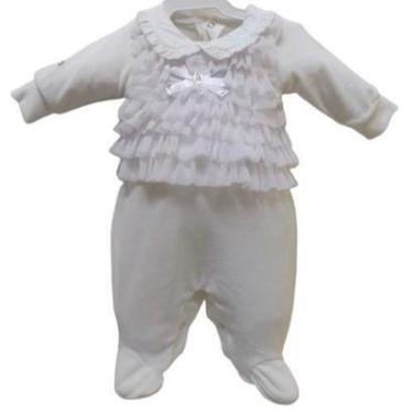 Imagem de Macacão Plush Luxo Bebê Menina Inverno Batizado Lessa B8898-Feminino