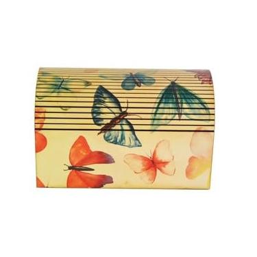 Imagem de Caixa Bau Ripado Organizador Flores Retro