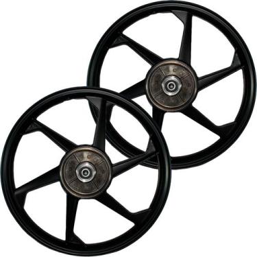 Imagem de Par de rodas de alumínio liga leve freio a tambor CG150 Fan Titan ES K