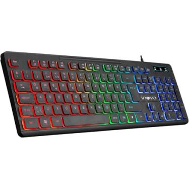 Imagem de Teclado Gamer LED com fio USB RGB Anti Ghosting Original