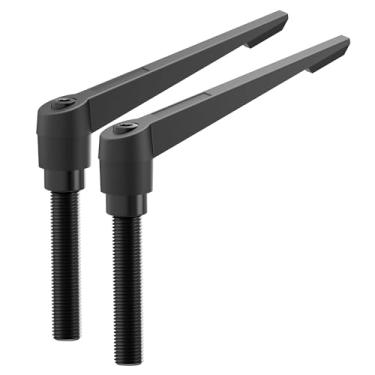 Imagem de Skweawert 2 Pegas de alavanca de fixação, rosca macho M8 x 80 mm, parafuso giratório de liberação rápida ajustável, botões de parafuso para máquinas de torno, preto