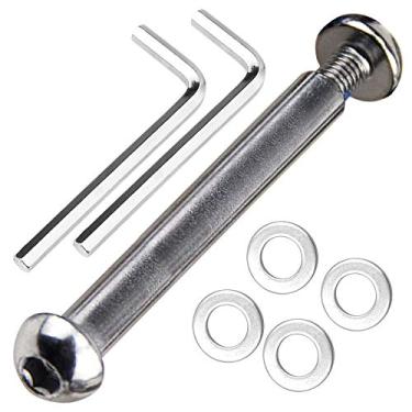 Imagem de OTFAITP M8 8mm x 8.8 Grau Eixo de Aço Carbono Allen Parafuso Conjunto para Frente Traseira 2 3 4 Rodas Stunt Scooter Traço Adolescente/Adulto Kick Scooter-800+lb Capacidade (64mm)