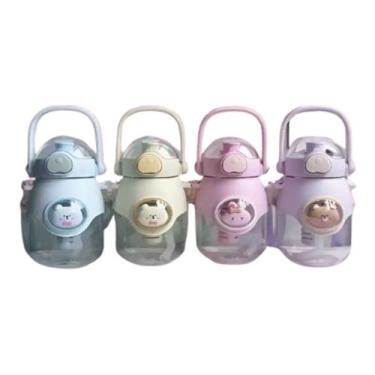 Imagem de Garrafa Infantil 820ml com Canudo e Alça  Cores Sortidas - Genérico