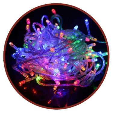 Imagem de Pisca Pisca De Led Colorido Natal 8 Funções 100 Lâmpadas 220v Enfeite 