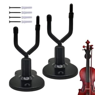 Imagem de Cabide de parede de violino, montagem na parede de violino | 2x gancho de cabide de viola com suporte de,Spance Salving String Display Stand para casa, estúdio, sala de música