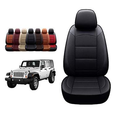 Imagem de OASIS AUTO Wrangler JK 2011-2012 Unlimited, Sahara, Sport, X, Custom Exact Fit Couro PU Capas de assento Acessórios Conjunto completo (11-12 2DR, Preto)