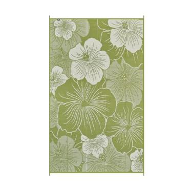 Imagem de Tapete externo para espaço livre de pátio, tapete impermeável de 1,8 x 2,5 m, tapetes de acampamento de palha de plástico reversível, tapete de trailer para varanda, deck, acampamento, varanda