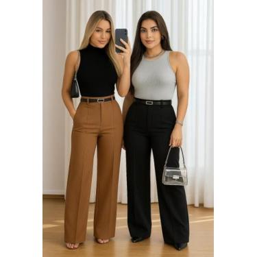 Imagem de Conjunto de Alfaiataria Feminina Calça pantalona e Blusa Elegante para
