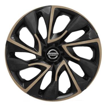 Imagem de Calota esportiva ds4 15 gold + emblema nissan - Garagem Online Elitte