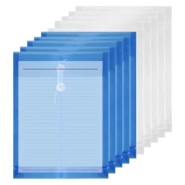 Imagem de Neroyaner Pasta de arquivo de plástico 10 peças, envelopes de plástico de 33 x 25 cm com fecho de cordão Pastas de plástico para documentos, pastas de plástico à prova d'água para escola, escritório e