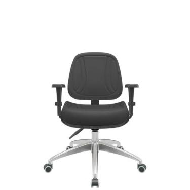 Imagem de Cadeira premium executiva lâmina base de alumínio com costura braço 3d