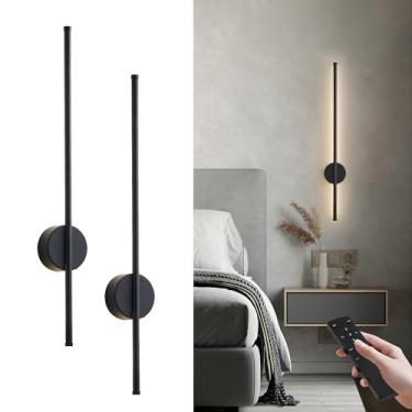 Imagem de KARTOOSH Apliques De Parede Modernos Operados Por Bateria, Conjunto De Dois Apliques Sem Fio Reguláveis Com Controle Remoto, 3 Temperaturas De Cor, Arandela De Led Recarregável Para Quarto, Sala De