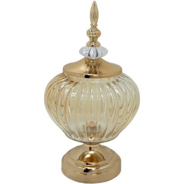 Imagem de Bomboniere Pote Decorativo Em Bronze Vidro Doces E Biscoitos