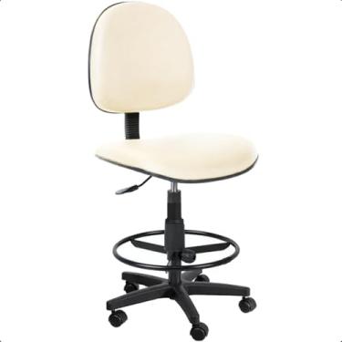 Imagem de Cadeira de Escritório Caixa Executiva Courvin com Aro de Aço e Rodízios Nylon Branco Escritex - Conforto, Estilo e Funcionalidade