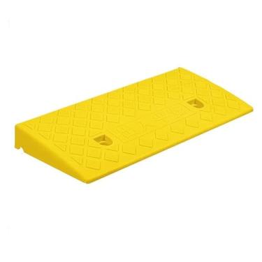 Imagem de Limiar de borracha para rampa, rampa móvel, rampa de limiar, rampa para cadeira de rodas, rampa de serviço pesado, rampas deslizantes para portas internas ou externas (preto 49 * 22 * 5 cm) (amarelo