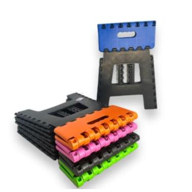 Imagem de Banquinho Banqueta Dobrável De Plástico Até Resistente Para Viagem CORES(Rosa)