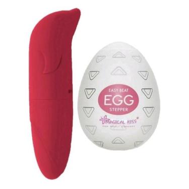 Imagem de Kit Casal Sex Shop Namorados Vibrador Golfinho Aveludado Com Masturbad