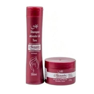 Imagem de Shampoo Marsala Matizador Intenso Ativador de Tons + Máscara 250g Naxo