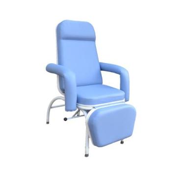 Imagem de Poltrona Reclinável Hospitalar Descanso Comfort Azul Céu - Metal Solut