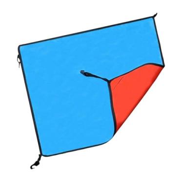 Imagem de YIJU Tampa do dossel Substitua, lona multifuncional, revestimento de dupla face, 3-4 pessoas de barraca instantânea à prova d'água para acampamento ao ar, Laranja Azul