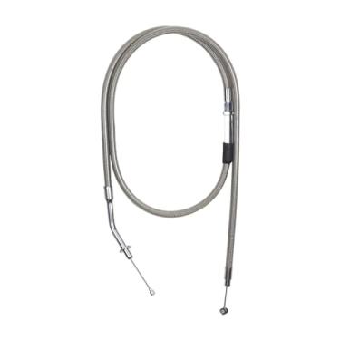 Imagem de Cabo de embreagem trançado de aço inoxidável revestido transparente (+5,90 polegadas/15 cm estendido) compatível com Yamaha XV 1600 A Wild Star (1999-2004)/4WM-26335-00