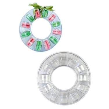 Imagem de Caixa Blister Guirlanda para 12 Macarons Doces Enfeites Aro Arranjo Embalagem para Mini Donuts Pct c/ 5 unidades