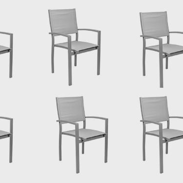 Imagem de Conjunto 6 Cadeira Alumínio Angra