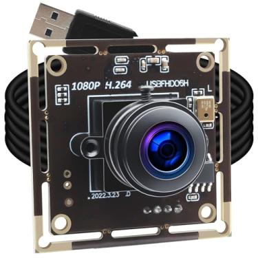 Imagem de ALPCAM Módulo de câmera USB grande angular 180 graus olho de peixe webcam USB de baixa iluminação 1080p para Raspberry Pi, câmera USB2.0 Lightburn, webcam Plug and Play para Windows/Linux/Mac