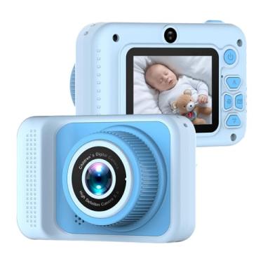 Imagem de Câmera digital, tela de 20 MP 1080P, lentes duplas, bateria de longa duração, câmera infantil, jogos e filtros incluídos (Q1#BL)