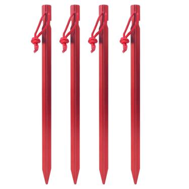 Imagem de Tenda peg tent stakes acampamento monte unhas ultralight alumínio liga prolongue unhas moídas para acampamento ao ar livre azul azul preto prata 4pcs 23cm (Vermelho (4 peças vendidas))