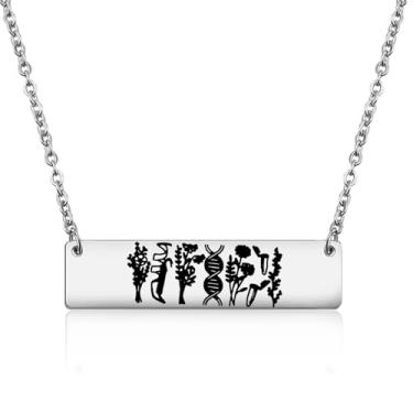 Imagem de MAOFAED Colar de biologia molecular, presente de professor de bioquímica, presente de tecnólogo médico, colar de cientista (colar de cientista), Aço inoxidável, Sem Pedra Preciosa