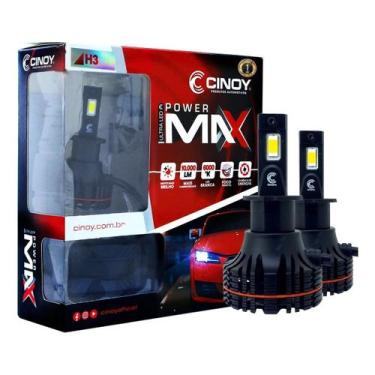 Imagem de Kit Lampada Ultra Led Power Max H3 Cinoy 10000 Lumens 6000k 12V Par