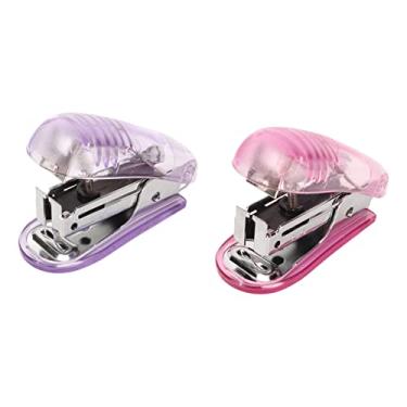 Imagem de 2pcs Grampeler 20 Folhas Capacidade L Produto Portátil Grampeador Portátil Grampeador de Mão para 24pin 6pin Branco Azul Stapleersm Stapletportable Staplecute Salm espaço. Estrutura (Rosa roxo)