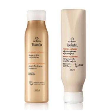 Imagem de Natura Todo Dia Kit Shampoo e Condicionador Pêssego e Amêndoa, 300ml, Nutritivo
