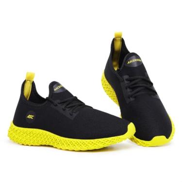 Imagem de Tênis Masculino Ascension Enerzy – Conforto e Estilo para Caminhada, Academia e Treinos Leves | Leve, Resistente e Respirável (Perto e Amarelo, BR, Adulto, Numérico, 39)