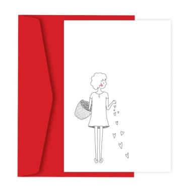 Imagem de Gluuck Cartão Fine Line com Envelope, A6 14,8x10,5 cm, Papel Photo Matte 240g/m², Vermelho e Branco (Semear)