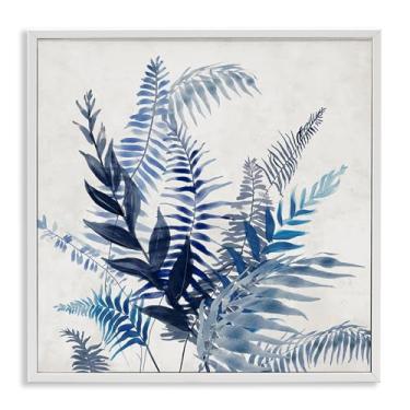 Imagem de Stupell Industries Design de arte giclée emoldurado branco com bordas azuis sobrepostas por Jacob Q, 12 x 12