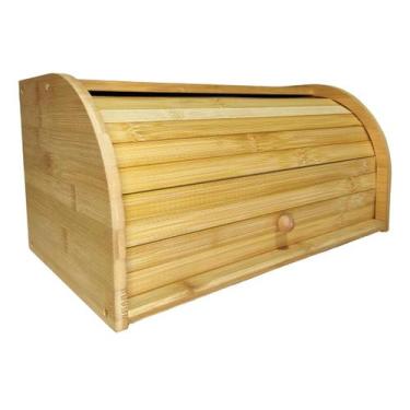 Imagem de Porta Pães com Tampa Retrátil Ecokitchen Bambu - Mimo Style