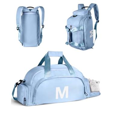 Imagem de Vogewood Presentes de aniversário para meninas de 4, 5, 6, 7, 8, 9, 10, 11, 12 e 13 anos, bolsas de ginástica com compartimento para sapatos, bolsa esportiva personalizada para meninas, monograma para