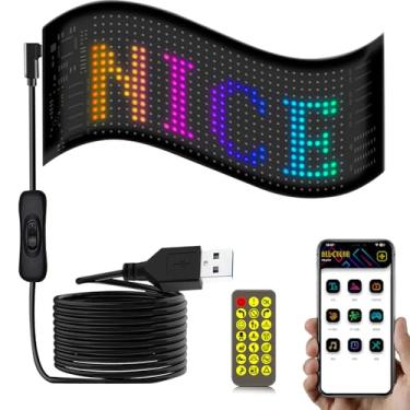 Imagem de Luz de olhos de diabo para carros, lâmpada colorida para janelas de carros, tela grande de LED flexível programável, LED dinâmico de carro faça você mesmo, lâmpada de olho colorida inteligente, tela